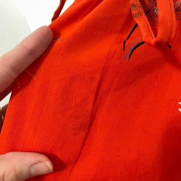 O'NEILL PACSUN Jules Shift Dress Red ish Floral 3/4 Sleeve Tie Waist Button Back - Picture 6 of 16